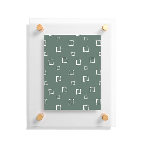 Avenie Abstract Squares Green Floating Acrylic Print
