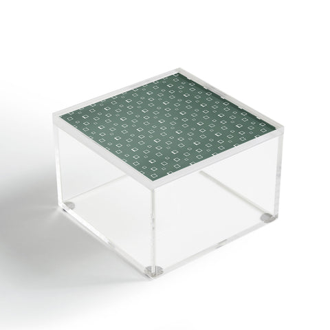 Avenie Abstract Squares Green Acrylic Box