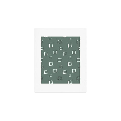 Avenie Abstract Squares Green Art Print