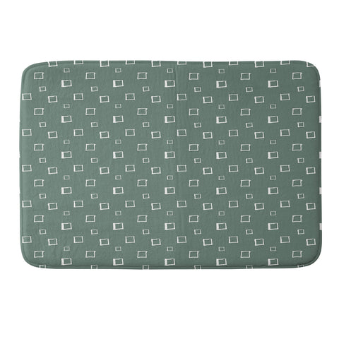 Avenie Abstract Squares Green Memory Foam Bath Mat