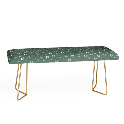Avenie Abstract Squares Green Bench