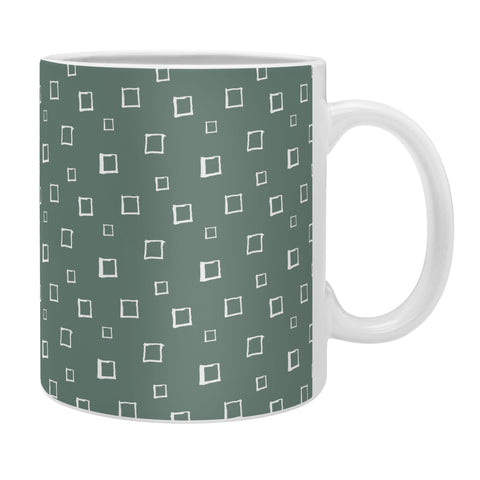 Avenie Abstract Squares Green Coffee Mug