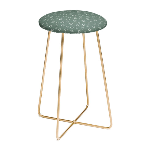 Avenie Abstract Squares Green Counter Stool