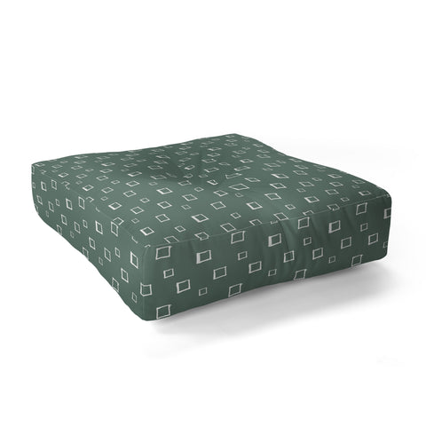 Avenie Abstract Squares Green Floor Pillow Square