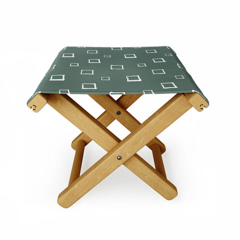 Avenie Abstract Squares Green Folding Stool