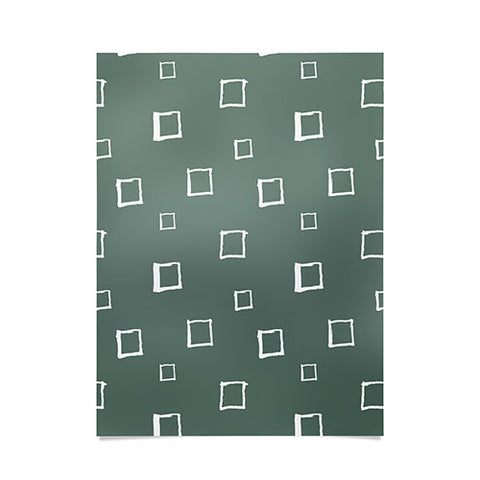 Avenie Abstract Squares Green Poster
