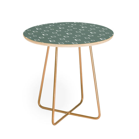 Avenie Abstract Squares Green Round Side Table