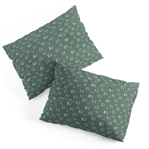 Avenie Abstract Squares Green Pillow Shams