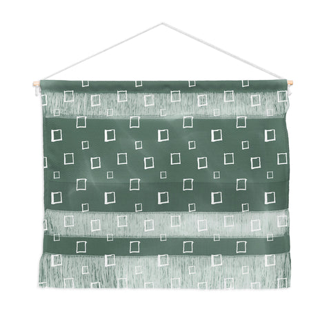 Avenie Abstract Squares Green Wall Hanging Landscape