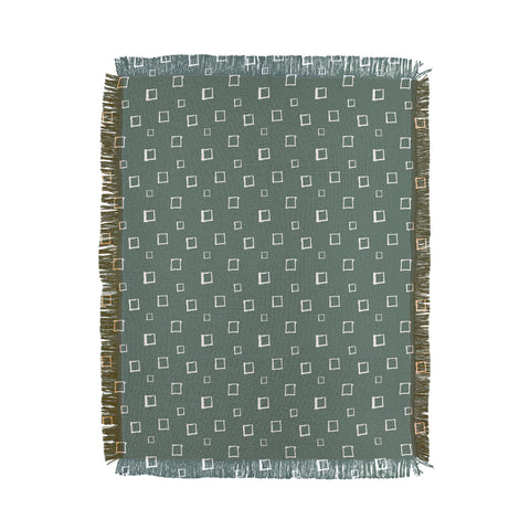 Avenie Abstract Squares Green Throw Blanket