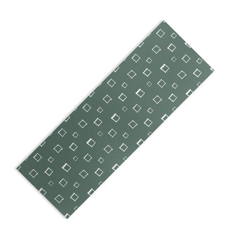 Avenie Abstract Squares Green Yoga Mat