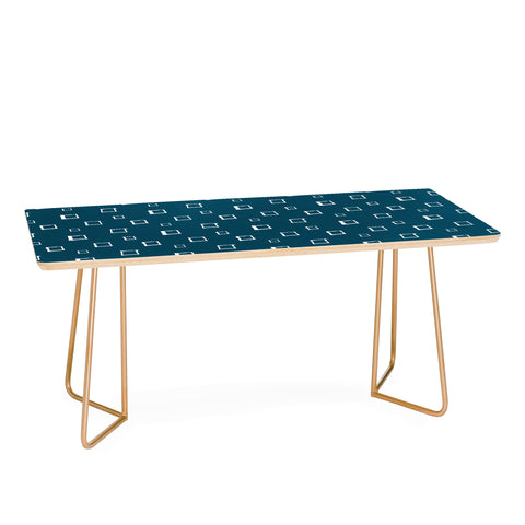 Avenie Abstract Squares Navy Blue Coffee Table
