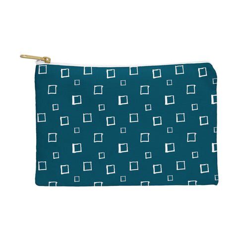 Avenie Abstract Squares Navy Blue Pouch