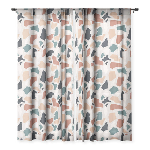 Avenie Abstract Terrazzo Classic Sheer Non Repeat