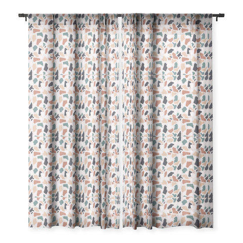 Avenie Abstract Terrazzo Classic Sheer Window Curtain