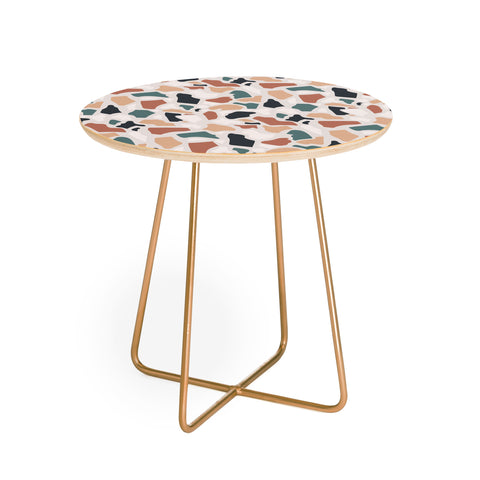 Avenie Abstract Terrazzo Classic Round Side Table