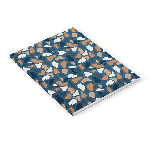 Avenie Abstract Terrazzo Dark Blue Notebook