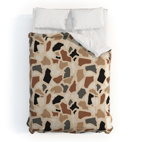 Avenie Abstract Terrazzo Earth Tones Comforter