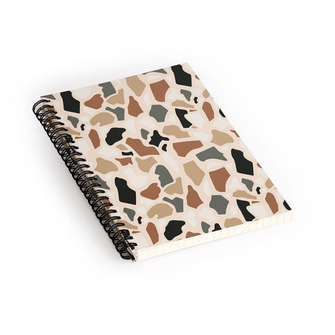 Avenie Abstract Terrazzo Earth Tones Spiral Notebook