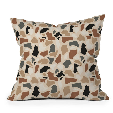Avenie Abstract Terrazzo Earth Tones Throw Pillow