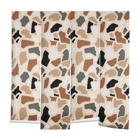 Avenie Abstract Terrazzo Earth Tones Wall Mural