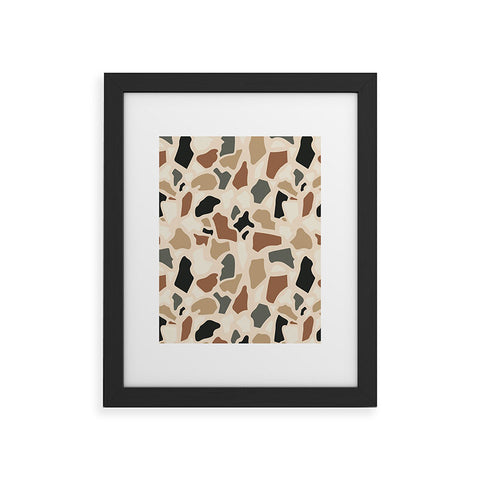Avenie Abstract Terrazzo Earth Tones Framed Art Print