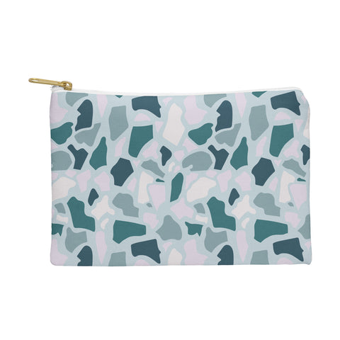 Avenie Abstract Terrazzo Light Blue Pouch