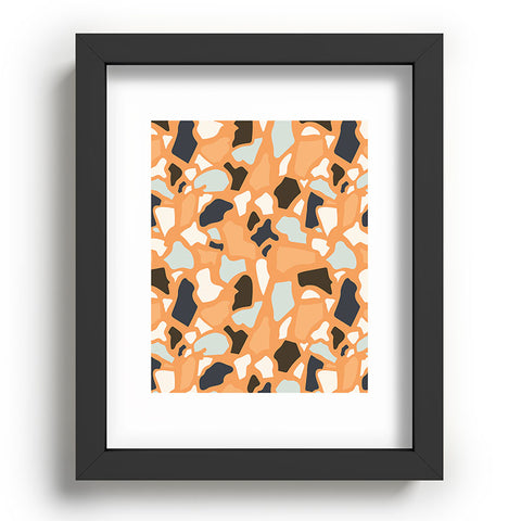 Avenie Abstract Terrazzo Orange Recessed Framing Rectangle