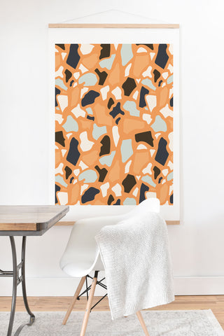 Avenie Abstract Terrazzo Orange Art Print And Hanger