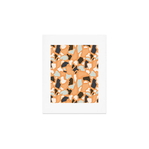 Avenie Abstract Terrazzo Orange Art Print