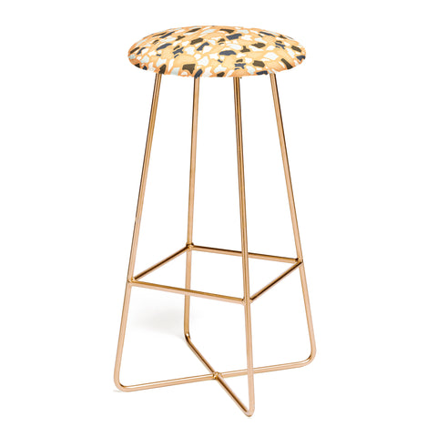 Avenie Abstract Terrazzo Orange Bar Stool