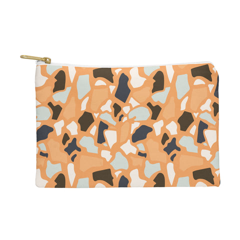 Avenie Abstract Terrazzo Orange Pouch