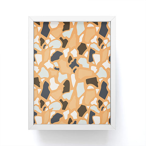 Avenie Abstract Terrazzo Orange Framed Mini Art Print