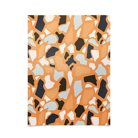 Avenie Abstract Terrazzo Orange Poster