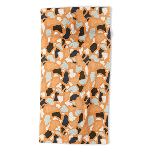 Avenie Abstract Terrazzo Orange Beach Towel