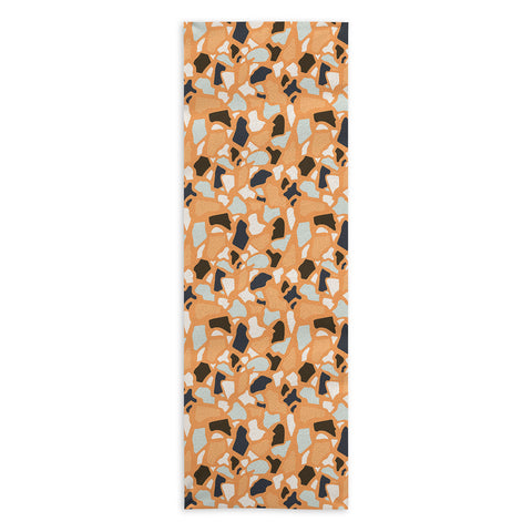 Avenie Abstract Terrazzo Orange Yoga Towel