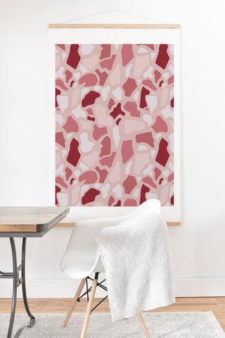 Avenie Abstract Terrazzo Pink Art Print And Hanger