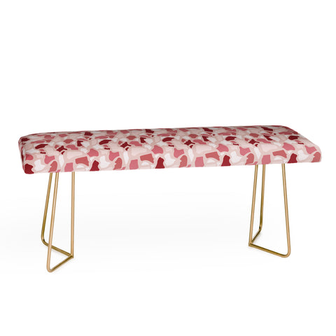 Avenie Abstract Terrazzo Pink Bench