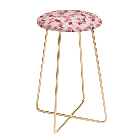 Avenie Abstract Terrazzo Pink Counter Stool
