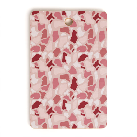 Avenie Abstract Terrazzo Pink Cutting Board Rectangle
