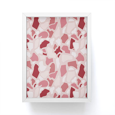 Avenie Abstract Terrazzo Pink Framed Mini Art Print