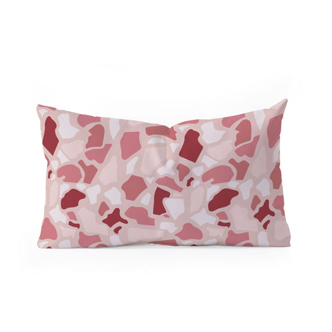 Avenie Abstract Terrazzo Pink Oblong Throw Pillow