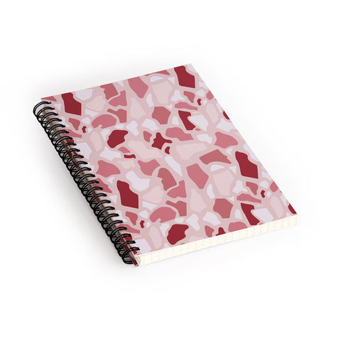 Avenie Abstract Terrazzo Pink Spiral Notebook