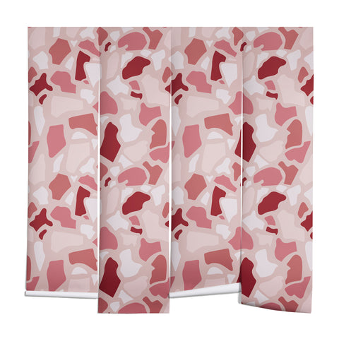 Avenie Abstract Terrazzo Pink Wall Mural