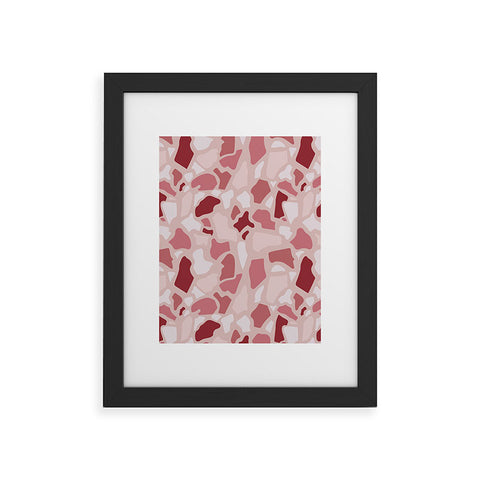 Avenie Abstract Terrazzo Pink Framed Art Print