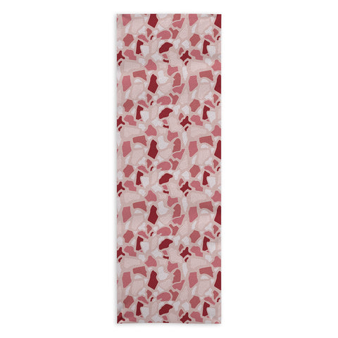 Avenie Abstract Terrazzo Pink Yoga Towel