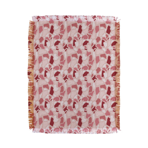 Avenie Abstract Terrazzo Pink Throw Blanket