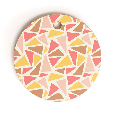 Avenie Abstract Triangle Mosaic Cutting Board Round