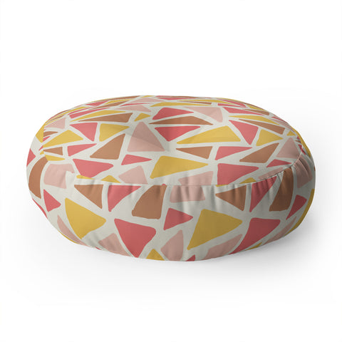 Avenie Abstract Triangle Mosaic Floor Pillow Round