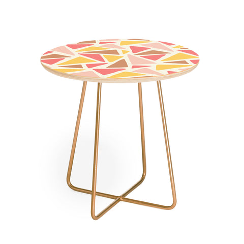 Avenie Abstract Triangle Mosaic Round Side Table